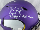 Randy Moss Autographed Vikings F/S Speed Authentic Helmet w/Insc- Beckett W *Sil