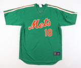 Darryl Strawberry Signed New York Mets St Patty's Day Jersey "86 WS Champs"(JSA)