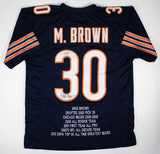 Mike Brown Signed Chicago Bears Career Stat Jersey (Beckett) 2000 2nd Round Pck