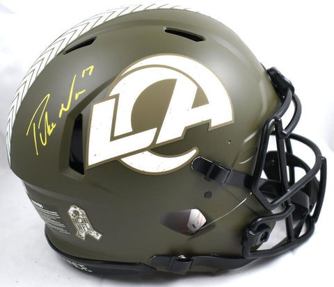 Puka Nacua Signed Rams F/S Salute to Service Speed Authentic Helmet- Fanatics