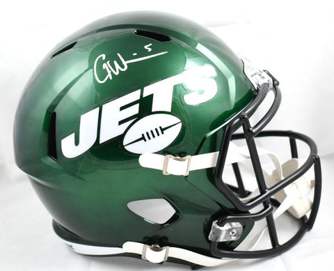 Garrett Wilson Autographed New York Jets F/S Speed Helmet- Fanatics *White