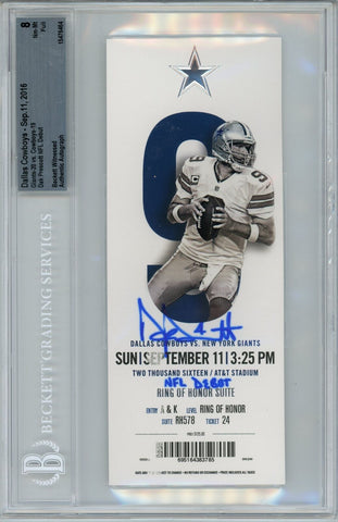 Dak Prescott Signed Dallas Cowboys Ticket Stub NFL Debut Beckett 39753