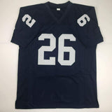 Autographed/Signed Saquon Barkley Penn State Blue College Jersey Beckett COA