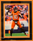 Bo Nix Signed Orange Nike Jersey in Deluxe Frame 39.5"x33.5" Beckett COA