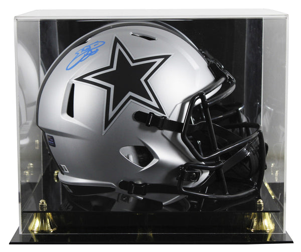 Cowboys Emmitt Smith Signed Rave Full Size Speed Rep Helmet W/ Case BAS Witness