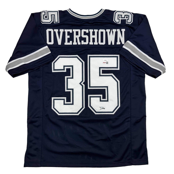 Autographed/Signed DeMarvion Overshown Dallas Blue Football Jersey JSA COA