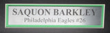 Saquon Barkley Signed/Auto Eagles Green Football Jersey Framed Beckett 193225