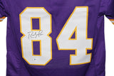 Randy Moss Autographed/Signed Pro Style Purple Jersey Beckett 29993
