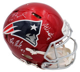 Tom Brady Gronkowski, Vinatieri Signed Patriots Speed Authentic Flash NFL Helmet