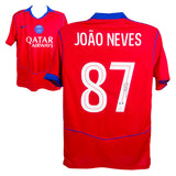 Joao Neves Signed PSG Away Soccer Jersey #87 with Beckett Witness