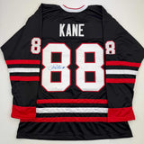 Autographed/Signed Patrick Kane Chicago Black Hockey Jersey JSA COA