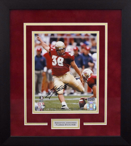 SEBASTIAN JANIKOWSKI SIGNED FLORIDA STATE SEMINOLES 8x10 FRAMED PHOTO COA
