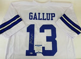 Michael Gallup Signed Cowboys White Jersey (Beckett) Dallas 2018 3rd Rd Pick W.R