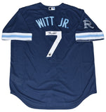 BOBBY WITT JR AUTOGRAPHED KANSAS CITY ROYALS #7 NAVY NIKE JERSEY BECKETT