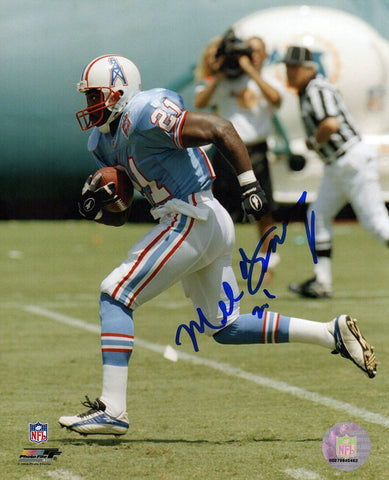 Mel Gray Signed Houston Oilers Blue Jersey Action 8x10 Photo - (SCHWARTZ COA)