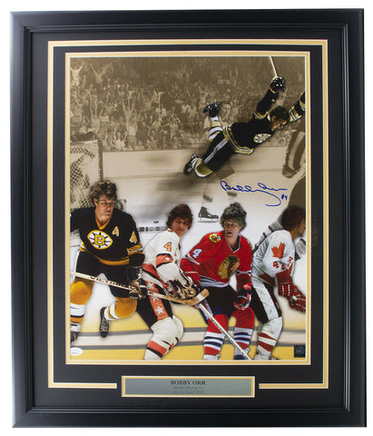 Bobby Orr Signed Framed Boston Bruins 16x20 Collage Photo GNR+JSA