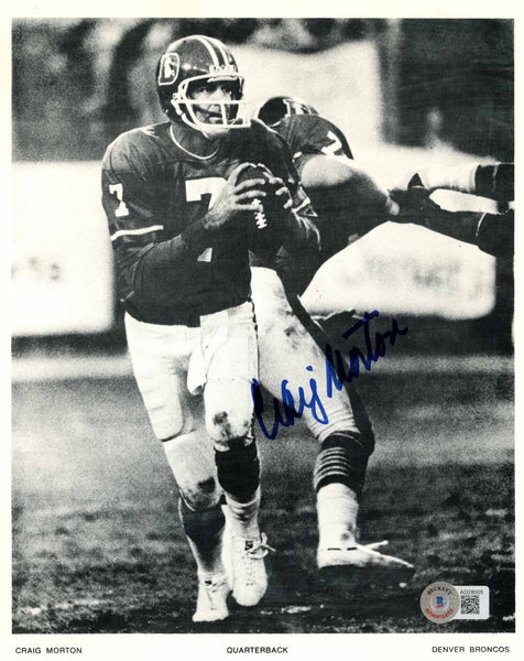 Craig Morton Autographed/Signed Denver Broncos 8x10 Photo BAS 51120