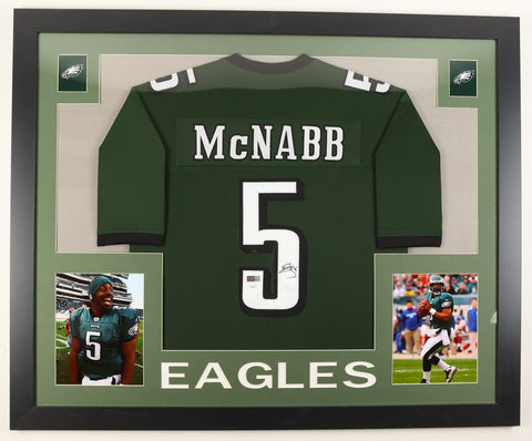Donovan McNabb Signed Philadelphia Eagles 35"x43" Framed Jersey (JSA & PIA) Q.B.