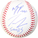 Sandlot Autographed/Signed OML Baseball Tom Guiry +4 Sigs Beckett 42999