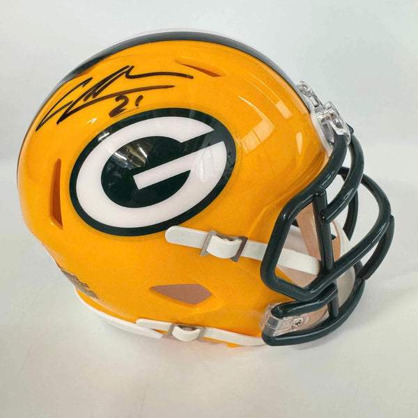 Autographed/Signed Charles Woodson Packers Football Speed Mini Helmet JSA COA