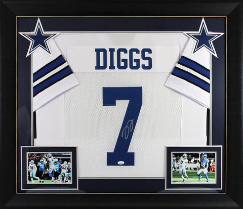 Trevon Diggs Authentic Signed White Pro Style Framed Jersey JSA Witness