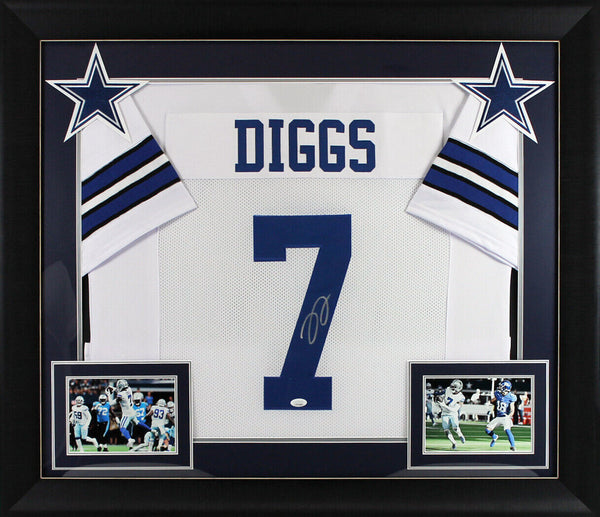 Trevon Diggs Authentic Signed White Pro Style Framed Jersey JSA Witness