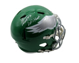 Nolan Smith Signed/Inscribed Full Size Replica Kelly Helmet Eagles JSA 193470