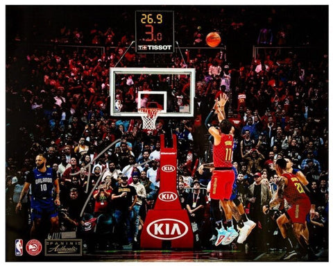 TRAE YOUNG Autographed Atlanta Hawks "3 Ball" 16 x 20 Photo PANINI LE 111