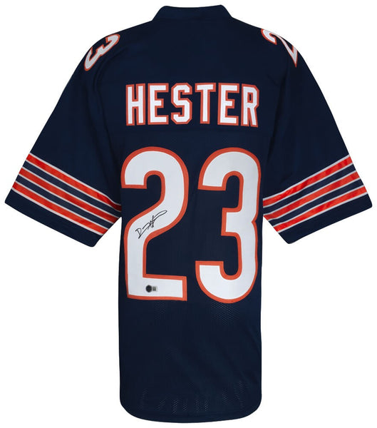 Devin Hester (BEARS) Signed Navy Custom Football Jersey - (BECKETT COA)