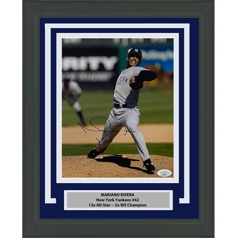 Framed Autographed/Signed Mariano Rivera New York Yankees 8x10 Photo JSA COA
