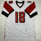 Autographed/Signed CALVIN RIDLEY Atlanta White Football Jersey Beckett BAS COA