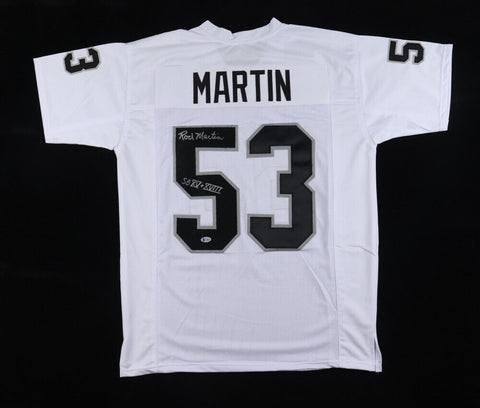 Rod Martin Signed Oakland Raiders Jersey Inscribed SB XV & XVIII (Beckett COA)