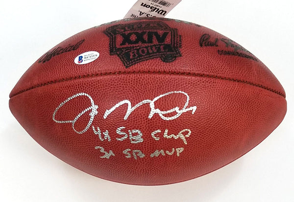 Joe Montana Signed 49ers Super Bowl XXIV Football W/ 3X SB MVP 4X SB Champ BAS