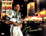 JOE NAMATH AUTOGRAPHED 16X20 PHOTO JETS SIGNED IN GOLD BECKETT WITNESS 212605