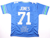 Walter Jones Signed Seahawks Career Stat Jersey Inscribed "HOF '14" (JSA) O-Line