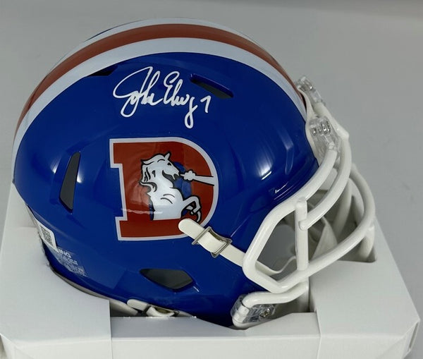 Broncos Hall of Famer JOHN ELWAY Signed Riddell Speed Mini Helmet AUTO - BAS