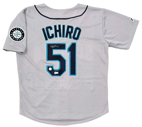 Ichiro Suzuki Seattle Mariners Signed Authentic Majestic Gray Jersey BAS