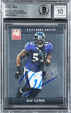 Ravens Ray Lewis Authentic Signed 2012 Elite #8 Card Auto 10! BAS Slabbed