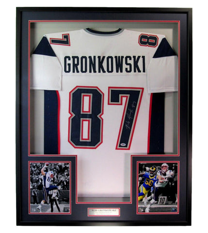 Rob Gronkowski Signed/Autographed Football Jersey Patriots Framed PSA/DNA 199502