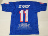 DREW BLEDSOE AUTOGRAPHED SIGNED PRO STYLE CUSTOM STAT XL JERSEY BECKETT COA