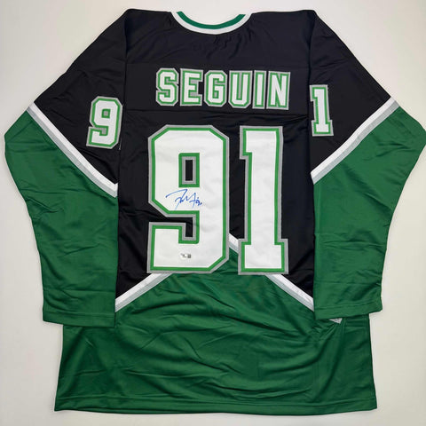 Autographed/Signed Tyler Seguin Dallas Black Hockey Jersey Beckett BAS COA