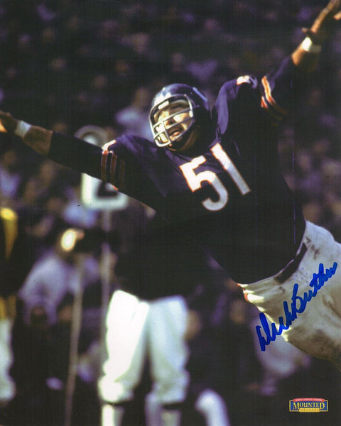 Dick Butkus Signed Bears Navy Jersey Action Close Up 8x10 Photo - (SCHWARTZ COA)