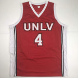 Autographed/Signed Larry Johnson UNLV Red College Jersey PSA/DNA COA