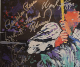 Framed Leroy Neiman Babe Ruth 11x14 Litho w/ Over 30 HOF Signatures JSA LOA