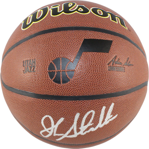 John Stockton Autographed/Signed Utah Jazz Basketball Beckett Witness 53113
