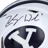 Zach Wilson BYU Cougars Signed Riddell White Speed Authentic Helmet