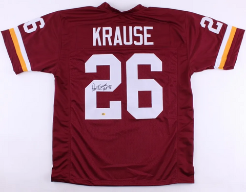 Paul Krause SIGNED Jersey - PSA/DNA - Autographed w/ Photo - Burgundy