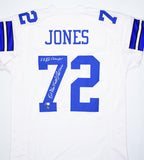 Ed Too Tall Jones Autographed White Pro Style Jersey w/SB Champs- Beckett W Holo