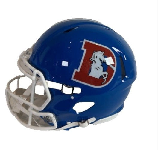 Denver Broncos Retro Blue 'D' Logo Full-Size Riddell Proline Authentic Helmet