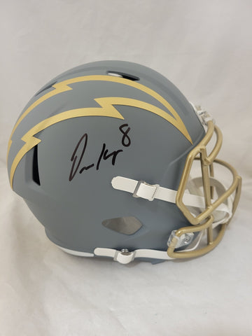OMARION HAMPTON SIGNED LOS ANGELES CHARGERS SLATE SPEED REP HELMET BECKETT